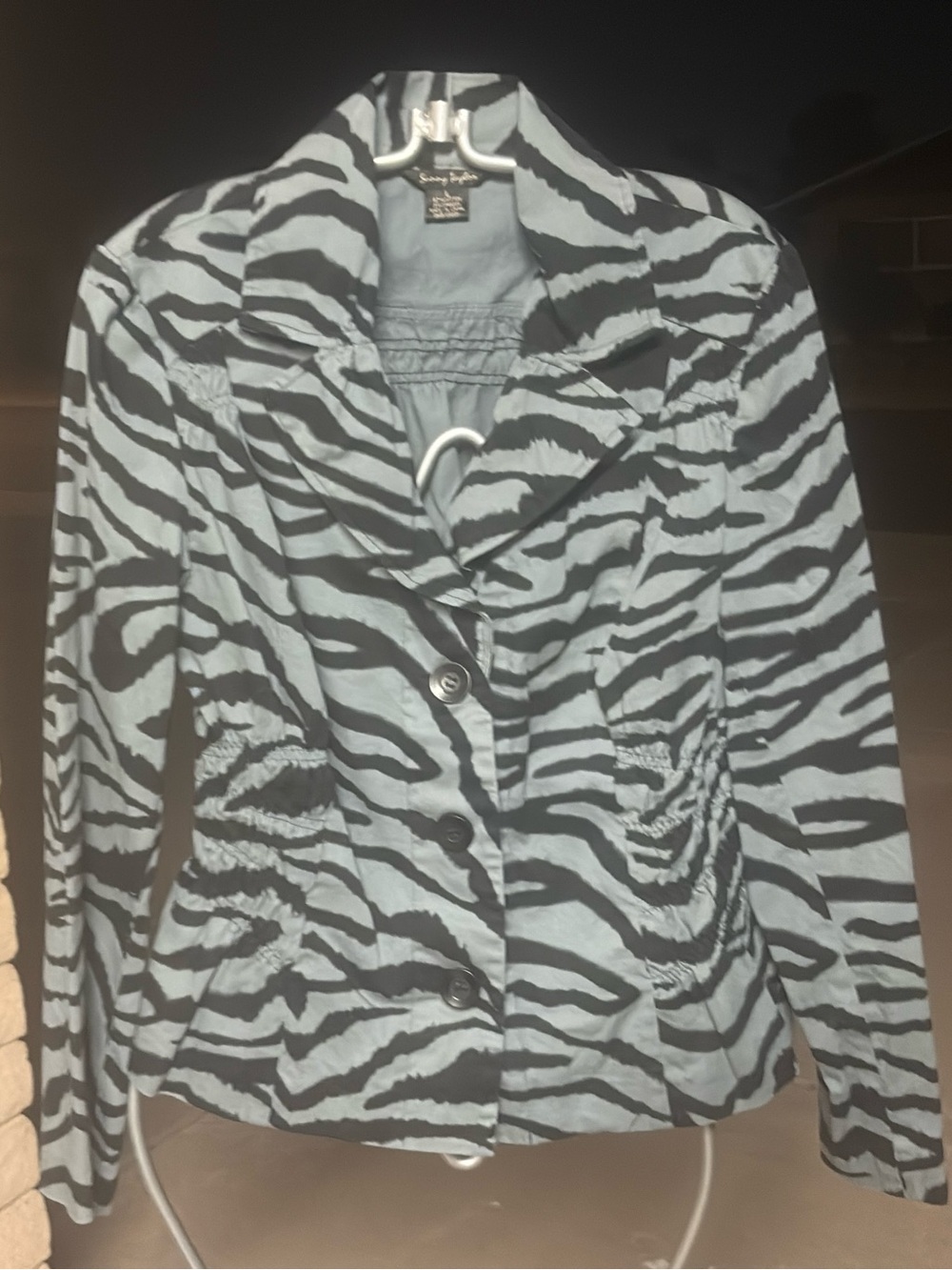Sunny Taylor Black and Gray
 Zebra-Stripe Blazer